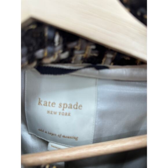 Kate Spade Womens Brown Tweed Annie 3/4 Sleeve Jacket Coat Wool Belt Size XS/S - Picture 7 of 10